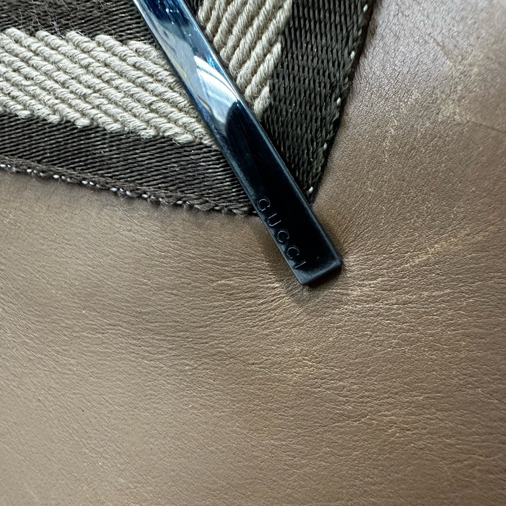 Vintage Gucci Leather Tote with Web Handles – Made in Italy - Picture 8 of 14